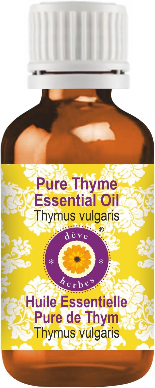 Deve Herbes Pure Thyme Essential Oil (Thymus vulgaris) Steam Distilled 50ml (1.69 oz)