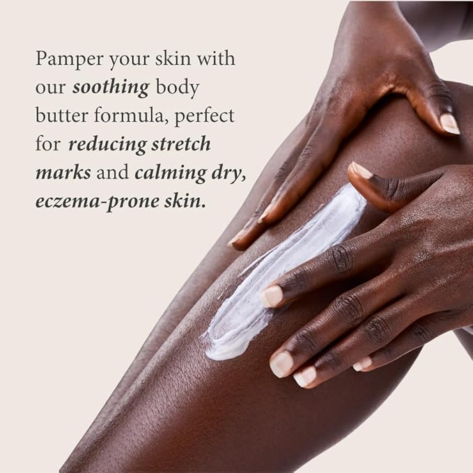Shea Radiance P.U.R.E. Whipped Shea Butter with Colloidal Oatmeal - Whipped Body Butter Blended with Skin Soothing Oatmeal & Moisturizing Rice Bran Oil | Unscented (7 oz)