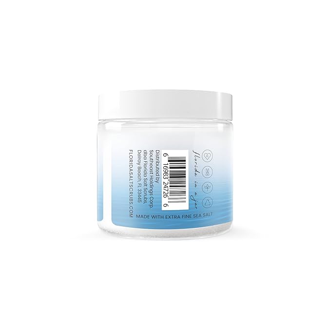 Sea Salt Body Scrub by Florida Suncare - Ocean Salt Body Polish Infused with Marine Algae - Exfoliating Face and Body Scrub - Facial Scrub Exfoliator to Tackle Acne (Grapefruit, 12.1 oz)