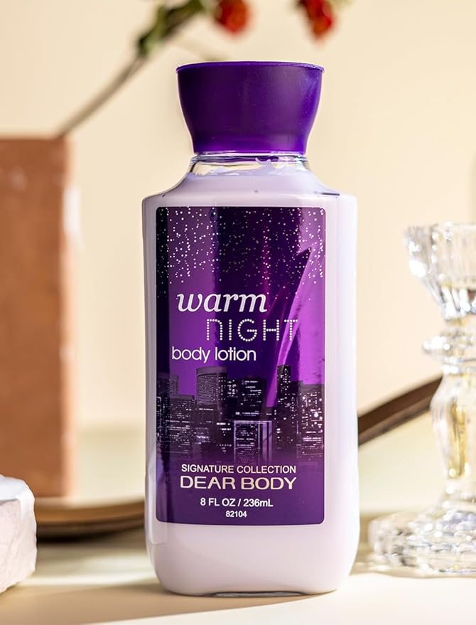 Warm Night Body Lotion for Women 8 fl oz – Hydrating & Nourishing Moisturizer – Cassis, Coconut & Floral Scented Body Lotion – Lightweight Non-Greasy Formula for Soft, Smooth & Beautiful Skin