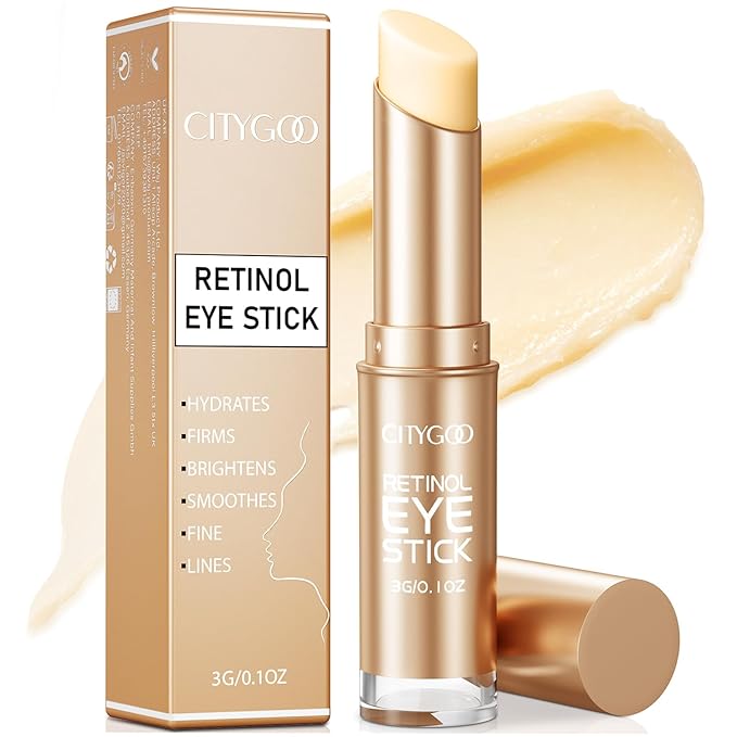 CITYGOO Retinol Eye Stick With Collagen, Hyaluronic Acid For Dark Circle, Under Eye Cream Anti Aging, For Puffiness and Bags Reduces Fine Lines (Retinol Premium Gold Edition 3g)