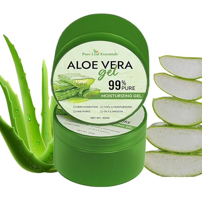 Organic Aloe Vera Gel – 99% Pure, Fresh-Harvested, Hydrating Gel for Face, Body, Hair, and Scalp, 10 oz