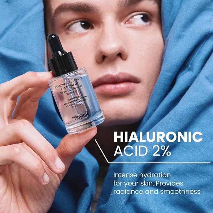 Hyaluronic Acid 2% Face Serum – Anti-Aging Hydrating Formula with Jojoba, Almond Oil & Vitamin E – Smooths Fine Lines & Restores Firmness – 1.0 Fl Oz