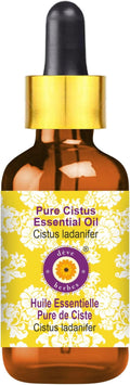 Deve Herbes Pure Cistus Essential Oil (Cistus ladanifer) with Glass Dropper Steam Distilled 10ml (0.33 oz)