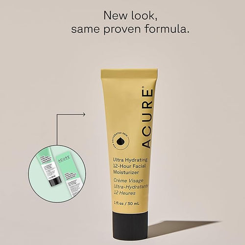Acure Ultra Hydrating 12 Hour Facial Cream - Intense Face Moisturizer for Women & Men, Hydrating Lotion to Tone & Repair Dry Skin with Ashwagandha, Holy Basil, Antioxidants, Vegan - 1.7 fl oz (2 Pack)
