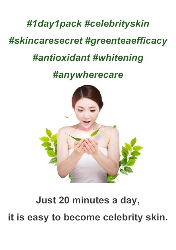Farmstay Korean Greentea Seed Hydration Facial Mask Sheet(Pack of 10) / Good for Dry and Dull Skin / Good for Soothing and Hydrating