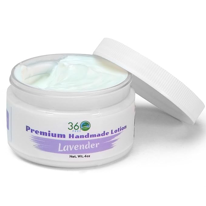 360Feel Lavender Body Lotion - Hydrates with Coconut & Olive Oil, Plant-Based, Non-Greasy, Sensitive Skin, All Day Use