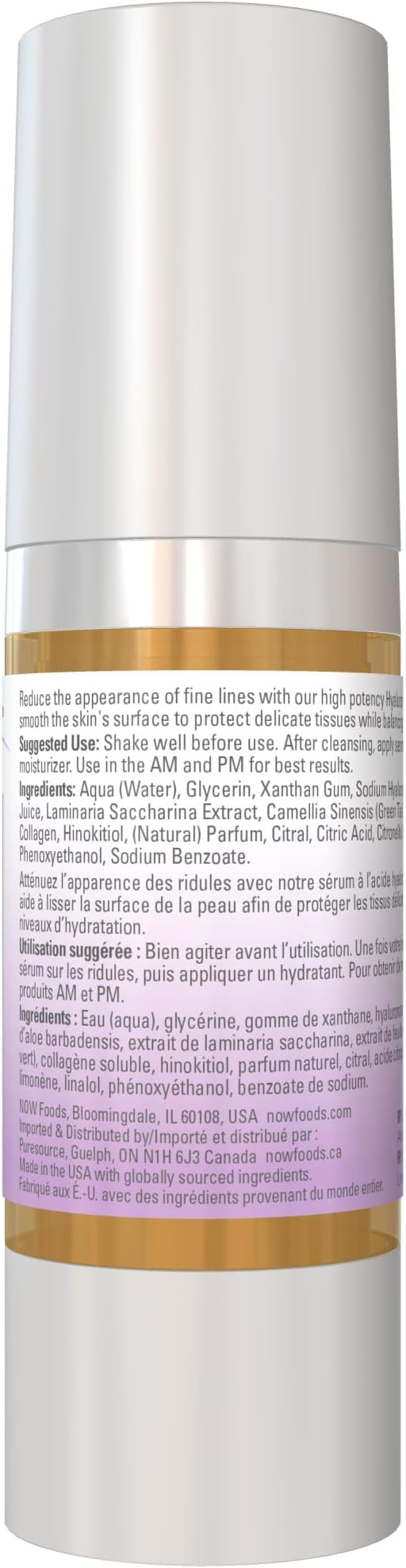 NOW Foods Solutions, Hyaluronic Acid Firming Serum, Naturally Reduces Appearance of Fine Lines, 1-Ounce