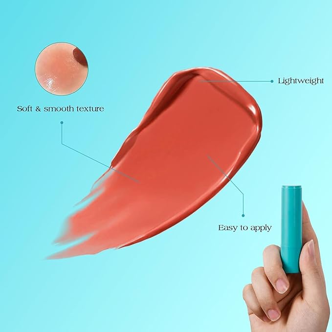 Charm Kiss Lip Tint Hydrating, Hydrating Lipstick,Powerful Moisturizing Water Lipstick Natural Ingredients, Non-Sticky And Long-Lasting, Glossy Lip Tint Stain for Women (4# Peach Coral)