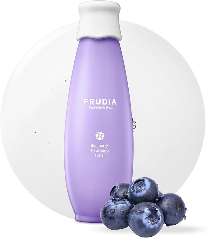 FRUDIA Blueberry Hydrating Face Toner (6.59 fl oz) - Moisturizing Korean Face Toner w/ 88% Blueberry Extract, Vegan Panthenol for Dry Skin | Vegan and Cruelty Free