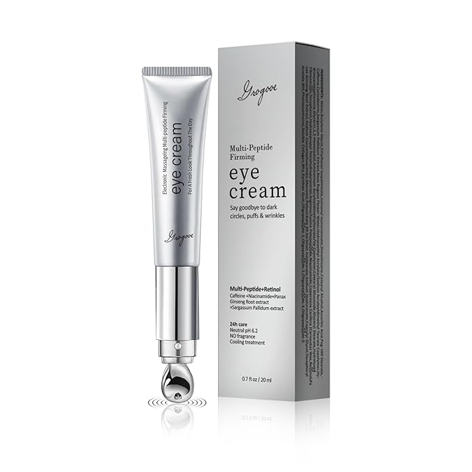 Multi-Peptide & Retinol Eye Cream,Electric Massage Eye Cream With Caffeine,Niacinamide,Vitamin C & for Dark Circles, Puffiness Puffy Bags & Wrinkles ，Anti-Aging Eye Cream for Fine Lines, 0.7 fl.oz
