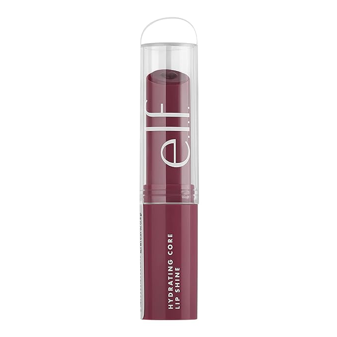 e.l.f. Hydrating Core Lip Shine, Lip Balm For A Sheer Tint Of Color & Soft Shine, Made With Nourishing Vitamin E, Vegan & Cruelty-Free, Delightful
