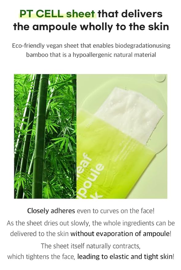 freemay Vegan Green Heartleaf Ampoule Mask 27ml (0.91 fl oz) × 10 Sheets – Himalayan Heartleaf for Calming & Hydration, Vegan Facial Sheet Mask for All Skin Types