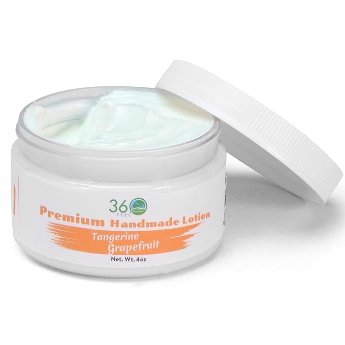 360Feel Tangerine Grapefruit Body Lotion - Hydrates with Coconut & Olive Oil, Plant-Based, Non-Greasy, Sensitive Skin, All Day Use