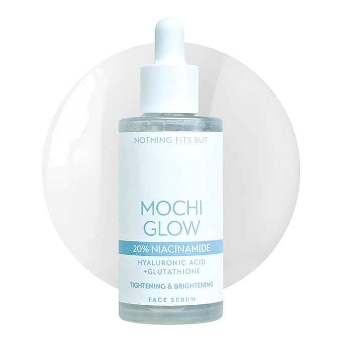 Mochi Glow 20% Niacinamide Serum for Face, High Potency Pore Tightening Skin Serum with Hyaluronic Acid & Glutathione, Anti-Aging Serum for Dark Spots & Fine Lines, Korean Skincare, 50ml/1.7fl.oz.