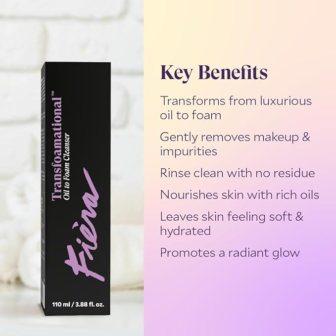 FIÈRA Oil to Foam Daily Facial Cleanser – Truffle Oil Complex, Fermented Plant Oils & Glycerin, Moisturizing and Nourishing, Soap-Free, Cruelty-Free, All Skin Types, 110ml 3.88 fl oz