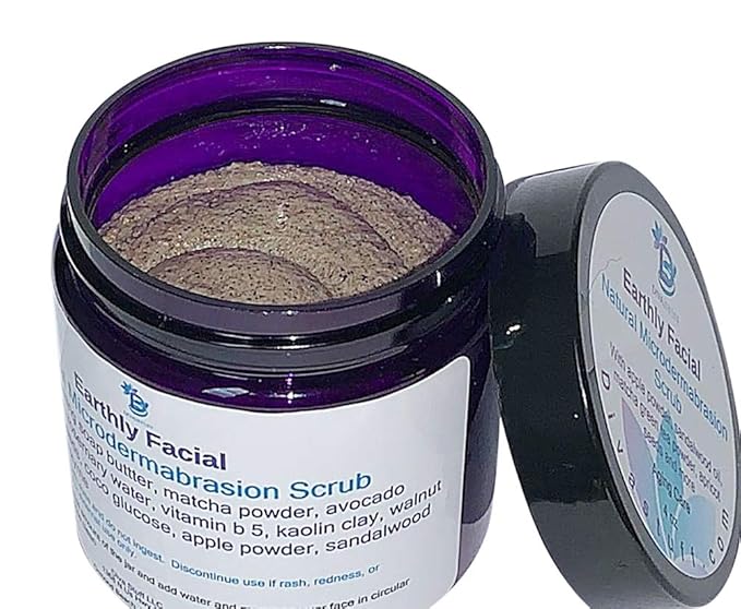 Earthly Facial, Gentle All Natural Microdermabrasion Facial Scrub, For Smooth , Soft and Supple Skin, By Diva Stuff