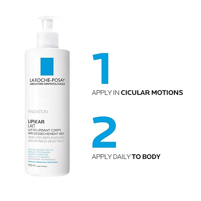 La Roche-Posay Lipikar Body Lotion Daily Repair Moisturizing Cream,Fragrance Free Body Moisturizer with Shea Butter,Body-Lotion for Dry Skin,Moisturizing for Sensitive Skin,(Pack of 2)