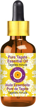 dève herbes Tagete Essential Oil (Tagetes minuta) with Glass Dropper | Pure | Non-Sticky | Non-Greasy | Lightweight | Men & Women | All Skin Types | Steam Distilled 100ml (3.38 oz)