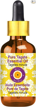Deve Herbes Pure Tagete Essential Oil (Tagetes minuta) with Glass Dropper Steam Distilled 15ml (0.50 oz)