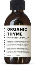 Erbology Organic Thyme Water 3.4 fl oz - Premium Food Grade Hydrolate of Thyme - Cleansing The Skin - Small Batch - Sustainably Sourced Straight from Farm in Provence, France