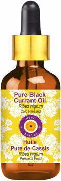 Deve Herbes Black Currant Oil (Ribes nigrum) with Glass Dropper | Cold Pressed | Pure | Natural | For Diluting Essential oils | For Skin & Massage | Non-Sticky | Lightweight | Unisex | 5ml (0.16 oz)