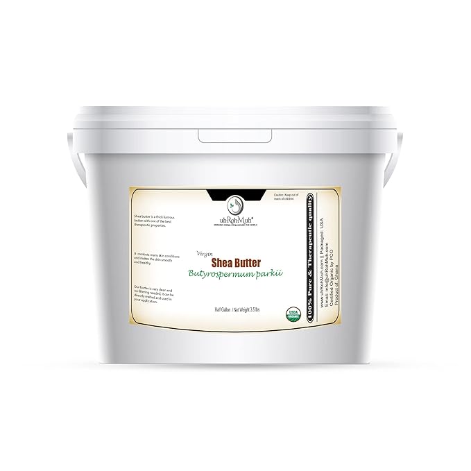 uh*Roh*Muh Shea Butter (Virgin) (Organic - USDA Certified) (Ghana) (Net Wt:1.6Kg/3.5lb) (Pack of 1)