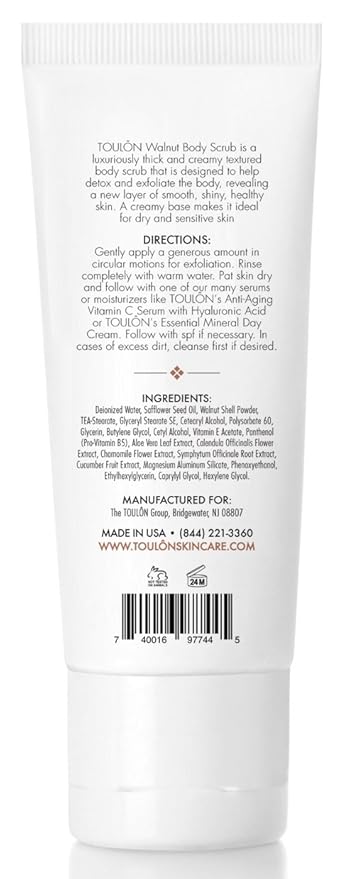Exfoliating Face Scrub - Exfoliate Scrub - Face and Body; Walnut Facial Exfoliator. Great Exfoliant for Women or Men
