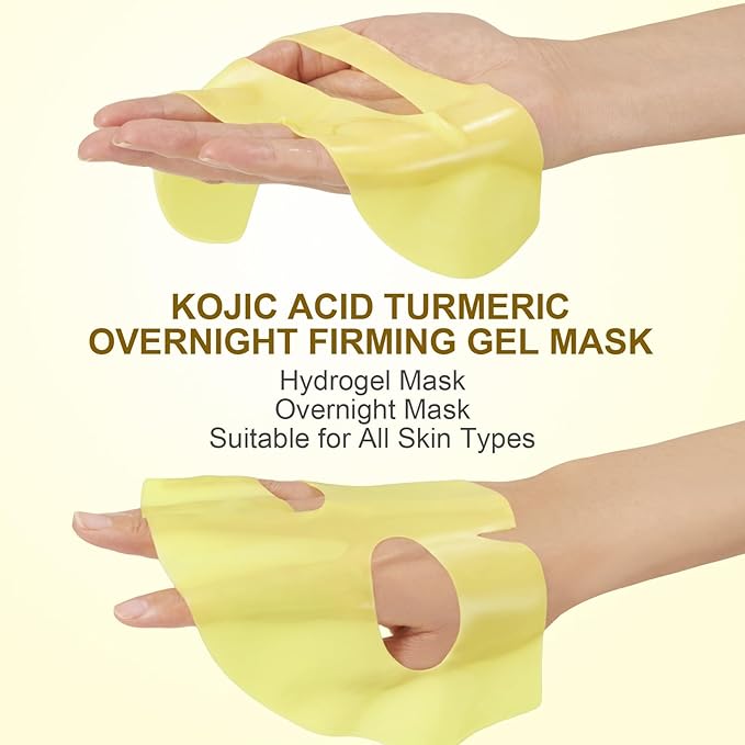 Kojic Acid Turmeric Gel Mask,Overnight Face Mask,Jelly Gel Collagen Mask with Niacinamide,Peptide for Glass Glow Skin - Elasticity, Firming, Smoothing,Fine Lines,Skincare 5ea Mothers Day Gifts for Mom