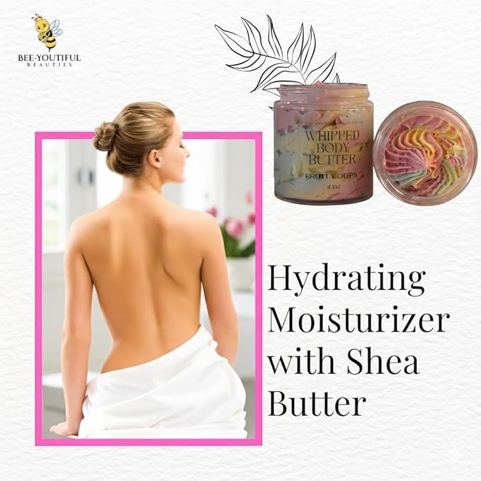 Whipped Shea + Beeswax Body Butter | Hydrating Moisturizer with Shea Butter, Mango Butter Cocoa Butter, & Beeswax for Nourishing Body Care - 4oz - Fruit Loops