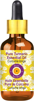 dève herbes Turmeric Essential Oil (Curcuma Longa) with Glass Dropper | Pure | Non-Sticky | Non-Greasy | Lightweight | Men & Women | All Skin Types | Steam Distilled 5ml (0.16 oz)