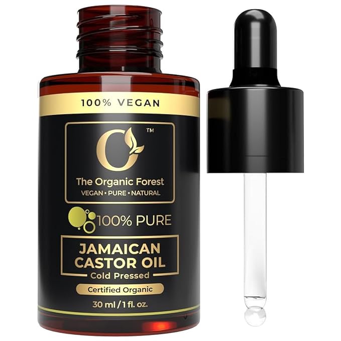 Jamaican Black Castor Oil - Organic Cold Pressed for Hair Growth & Scalp Nourishing, Deep Moisturizing for Body, Skin, Nail, Cuticle, Eyelash, Eyebrow, Beard & Shaving