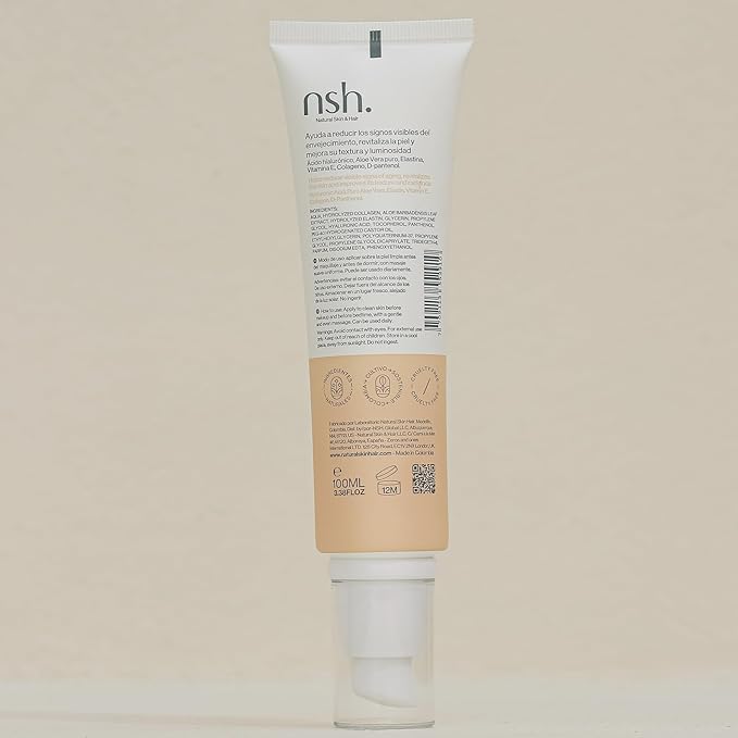 NSH Aloe & Hyaluronic Acid Face Serum 3.38 Fl oz – Ultra Hydrating, Anti-Aging & Anti-Acne Formula with Aloe, HA, Collagen, Elastin, Vitamin B5 & Vitamin E for Plumper, Clearer, Rejuvenated Skin