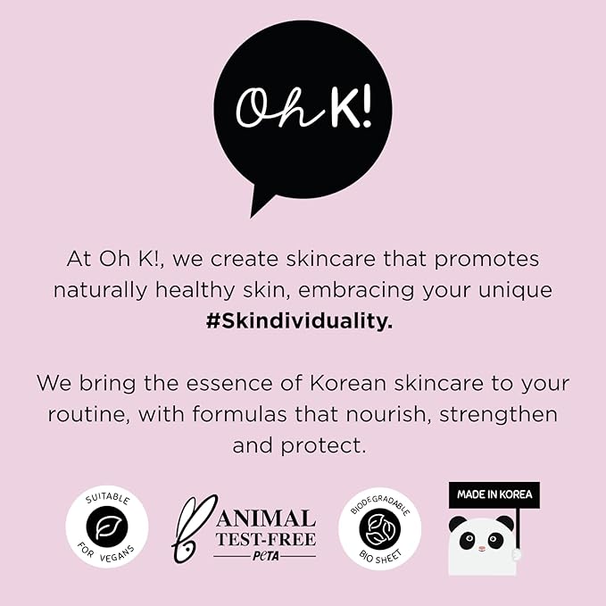 Oh K! Triple Hyaluronic Acid Slugging Mask with Ceramides and Strawberry, Brightens and Plumps, K Beauty, Biodegradable, Vegan and Cruelty Free, 33g