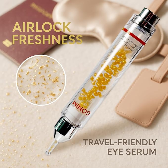 GONIM Eye Serum with Caffeine, Niacinamide, Collagen Peptides & Retinol Eye Cream for Fine Lines, Dark Circles and Puffiness, Anti Aging, Reduce Wrinkles, Uneven Skin Tone, Hydrating Gel Base,10ml