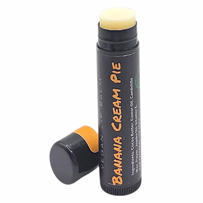 Vegan Lip Balm - All Natural and Free of Beeswax, Soy, Nut, and Top 9 Food Allergens (Banana)