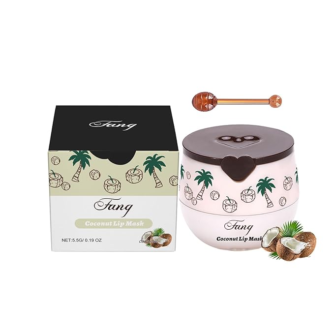 Lip Mask for Overnight Repair - Hydrating Lip Sleeping Mask with Vitamin E & Coconut Extract - Moisturizing Lip Balm Pack for Dry Lips, Non-Sticky Honeybalm Formula (Coconut)