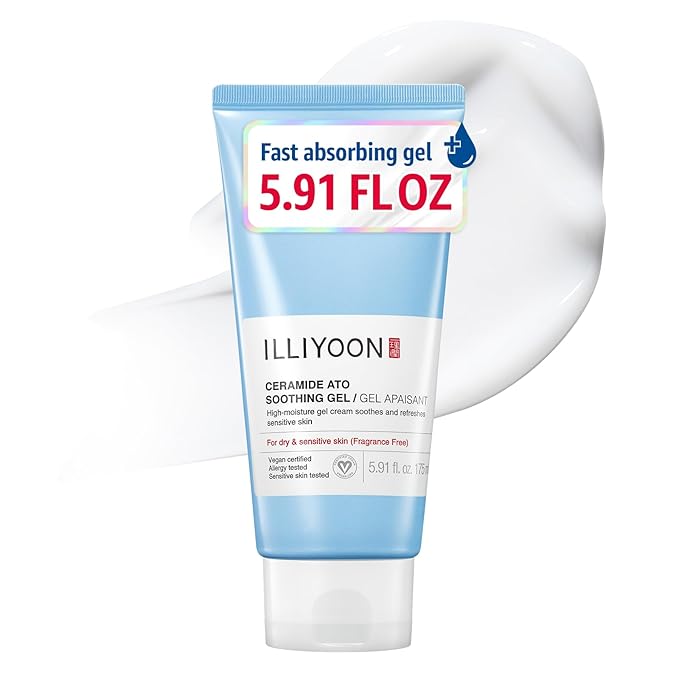 Illiyoon Ceramide Ato Soothing Gel - Vegan Facial Moisturizer for All Skin types, 5.9 Fl Oz (175ml)