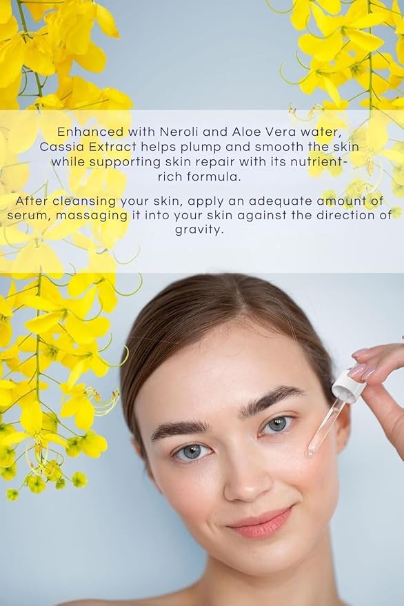 Bade Natural Plant-Based Hyaluronic Acid Face Serum with Cassia Extract – 3% Natural Hydrating & Revitalizing Formula – Anti-Aging for All Skin Types – 1 fl oz