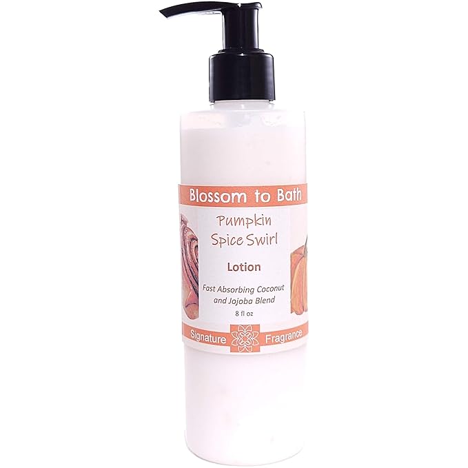 Blossom to Bath Pumpkin Spice Swirl Lotion (8 Ounce) - Phthalate Free Fragrance - Absorbs Quickly with a Warm Spicy Vanilla Scent