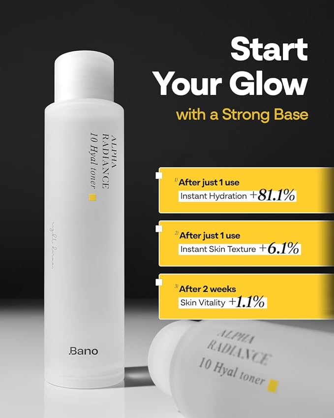 Bano Alpha Arbutin Toner – Hydrating Exfoliating Toner with Niacinamide, Hyaluronic Acid, PHA & Salicylic Acid | Glow & Uneven Tone | Korean Skincare for Sensitive Skin | Fragrance-Free | 4.05 fl oz