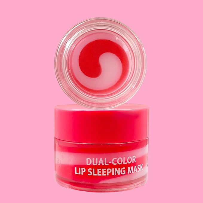 MOND'SUB Lip Sleeping Mask,Overnight Dry Damaged Lip Nourishment,Moisturizer for Plump, Smooth Lips,Hydrating Lip Balm Care with Fruit Extracts,Dual-Color Watermelon & Cherry