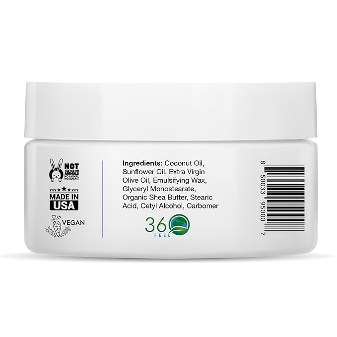 360Feel Lavender Body Lotion - Hydrates with Coconut & Olive Oil, Plant-Based, Non-Greasy, Sensitive Skin, All Day Use