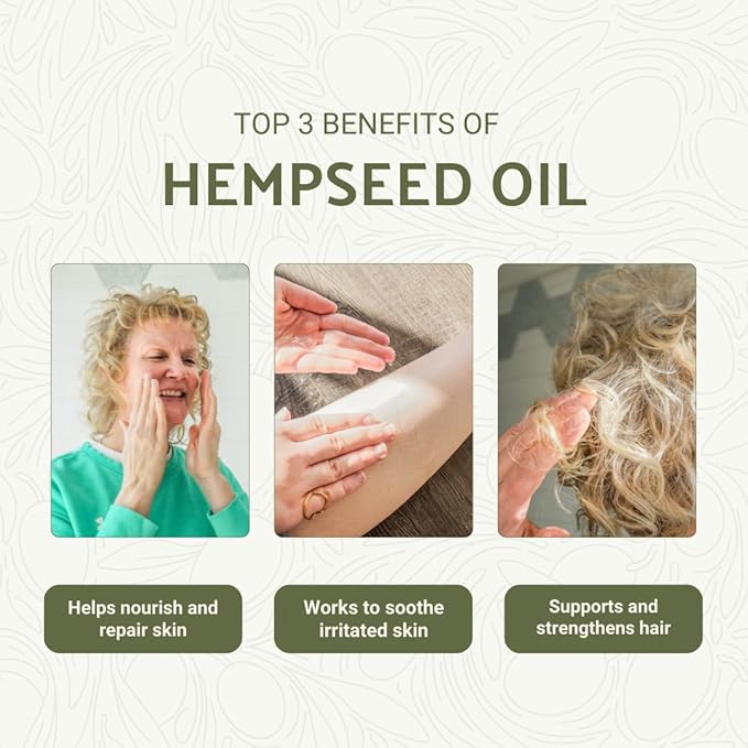 Hemp Seed Oil for Skin, Hair and Body Direct from Hemp Oil Canada - Cold Pressed Hemp Seed Oils - 1 Gallon