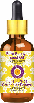 Deve Herbes Papaya Oil (Carica Papaya) with Glass Dropper | Cold Pressed | Pure | Natural | For Diluting Essential oils | For Skin & Massage | Non-Sticky| Lightweight| Unisex | 5ml (0.16 oz)