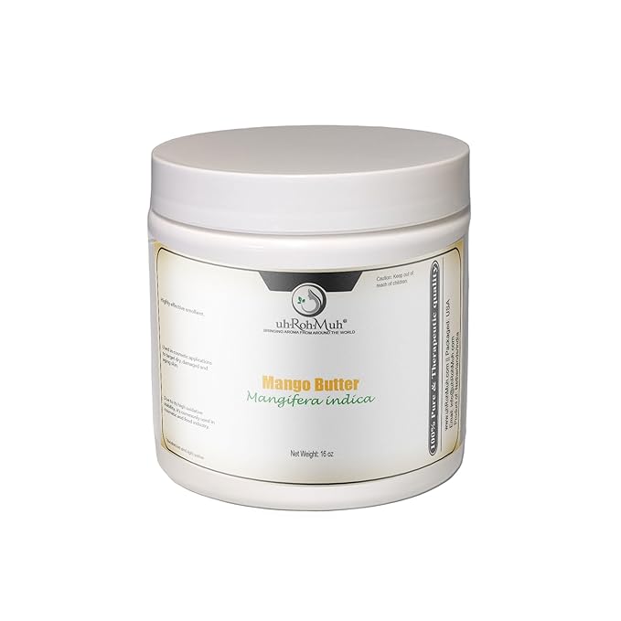 Premium Refined Mango Butter - Skincare and Hair Care Essential for Silky Smooth Hydration | DIY Beauty Essential Body Butter, Your Ultimate Dry Skin Solution Net Wt. 16 oz / 0.45 kg / 1 lb