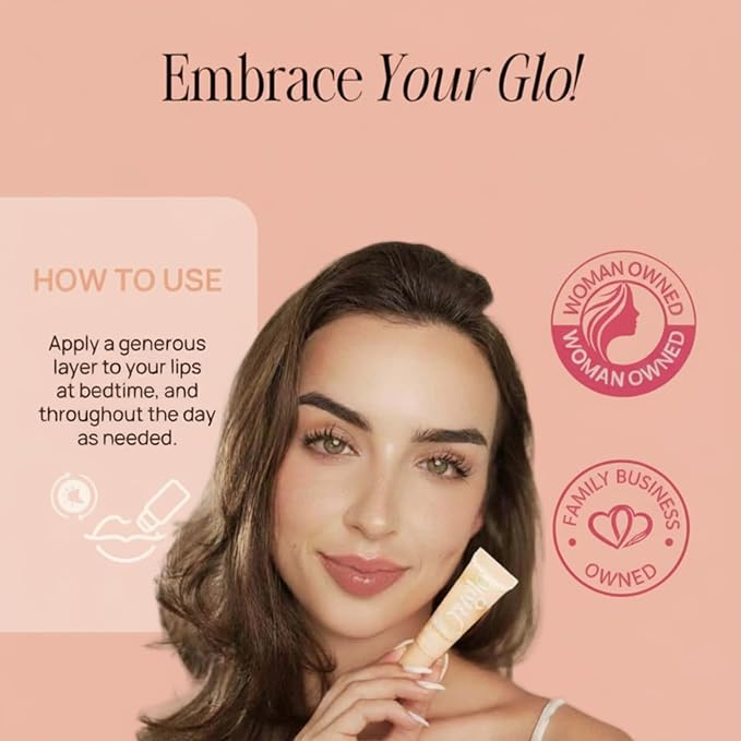 YUGLO Lip Sleeping Mask with Multi-Peptides | Peach Flavor | Hydrating & Plumping Lip Treatment for Dry, Chapped Lips | Nourishes & Moisturizes | Overnight Lip Repair