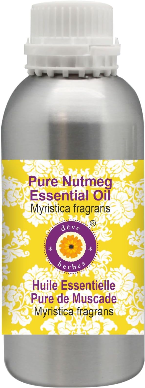 Deve Herbes Pure Nutmeg Essential Oil (Myristica fragrans) Steam Distilled 1250ml (42 oz)