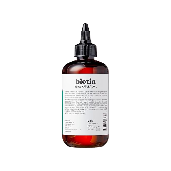 Red by Kiss Hair Oil Treatment, 99.9% Natural Organic Vegan Oil Blend, Biotin Infused, 7.78 Fl Oz, Supports Hair Growth & Healthy, Shiny, Smooth Hair