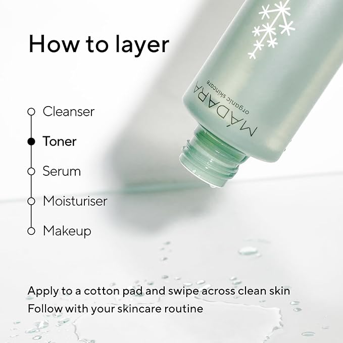 MADARA Balancing Toner 200 ml Refreshes & Hydrates – Rose, Raspberry & Cucumber – Smooth, Radiant Skin for Normal & Combination Types
